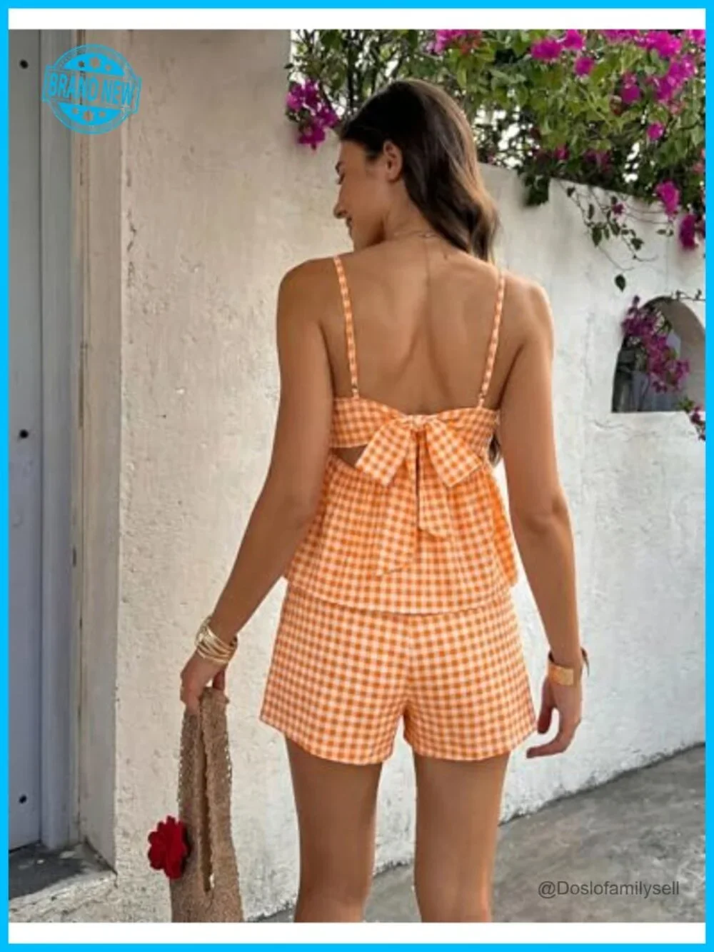 2 Piece Short Set Spaghetti Strap Cami Top Shorts with Pockets Summer